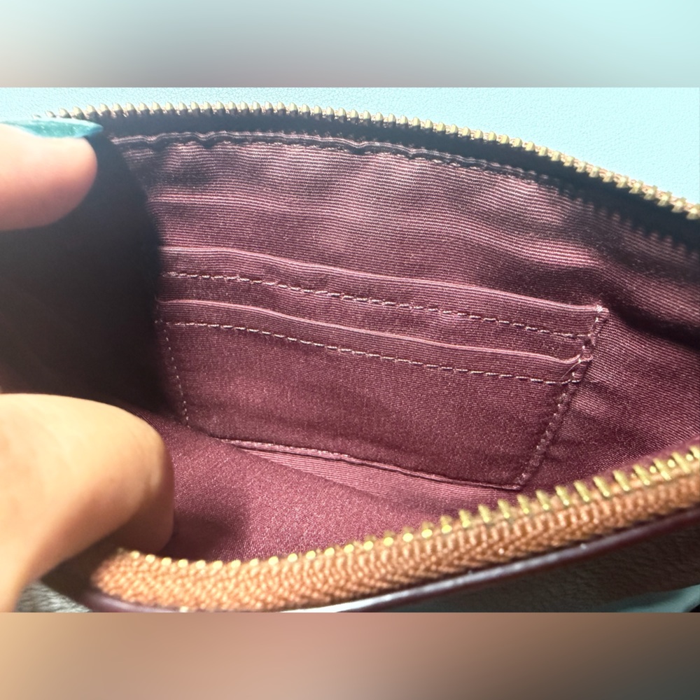 Coach Tan Leather Zip Wristlet - Picture 7 of 9